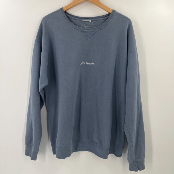 Conan Gray Size Large Blue Embroidered Your Sweater Crewneck Sweatshirt - Picture 1 of 9